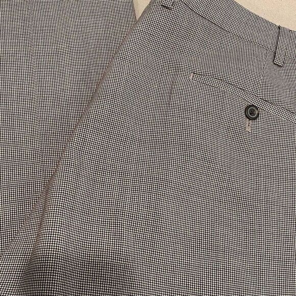 Vintage Lauren Ralph Lauren Black/White Houndstooth Wool Blend Trouser Pants 40W - Picture 6 of 8